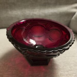 Avon Deep Red Glass Bowl